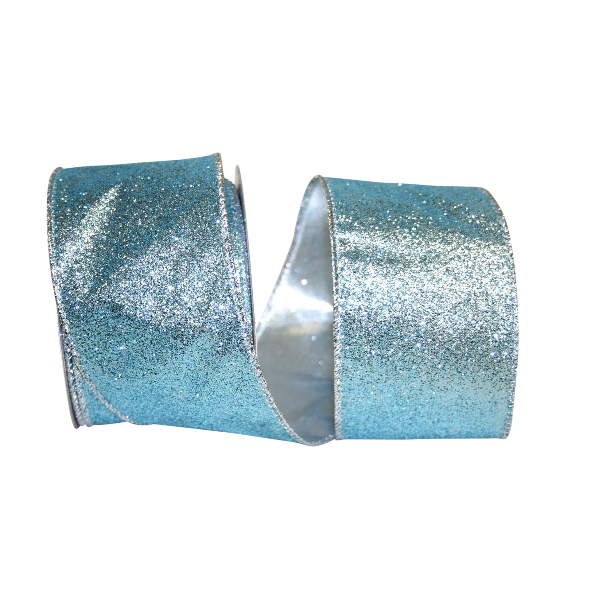 JAM Paper 2.5" x 10yd. Glitter Lamé Wired Ribbon